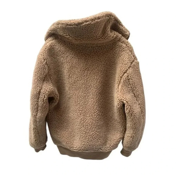 Aritzia Wilfred Free The Teddy Jacket  Neutral Tan Plush Sherpa Zip Up XS - Picture 5 of 14